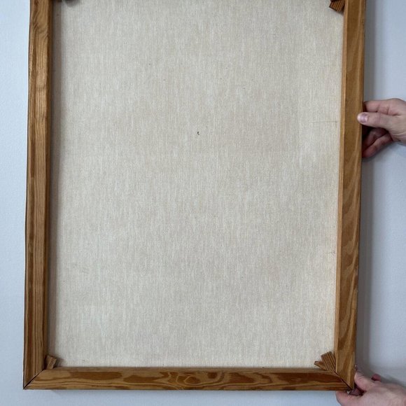 "SAD FACE CLOWN" Print on Canvas 28 x 22 Inches, MCM Mid-Century - Picture 10 of 12